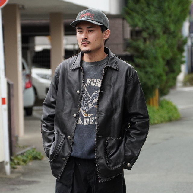 BOWWOW(oEE)/BRAIDED LEATHER COVERALL -BLACK- #BW252-BLC(2)