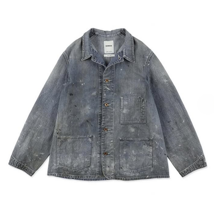 BOWWOW(oEE)/PAINT-STAINED ENGINEER'S COVERALL -AGED INDIGO- #BW252-PSEC(2)
