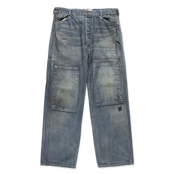 BOWWOW(oEE)/MINER'S REPAIRED DENIM WORK PANTS -AGED INDIGO- #BW252-MRDWP(2)