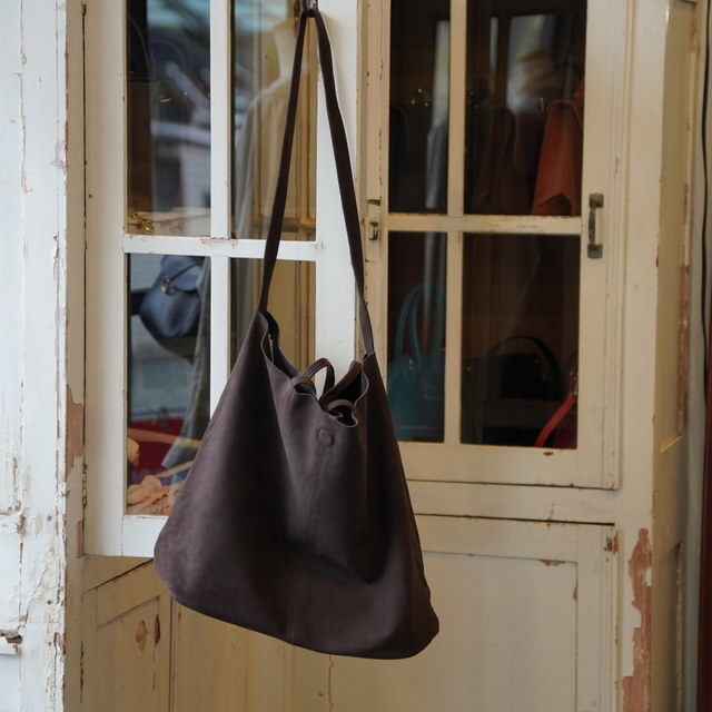 y25AWzMorphee(tF) / 3WAY LARGE TOTE (OIL SUEDE) -DARK CHOCO- #L-ODC(2)