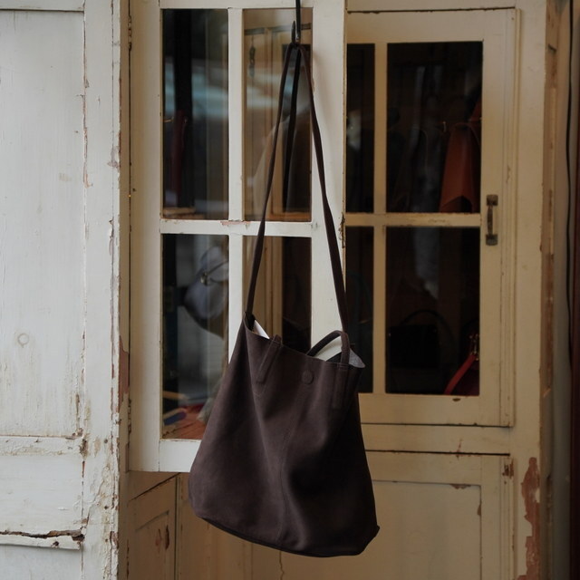 y25AWzMorphee(tF) / 3WAY MIDIUM TOTE (OIL SUEDE) -DARK CHOCO- #ML-ODC(2)