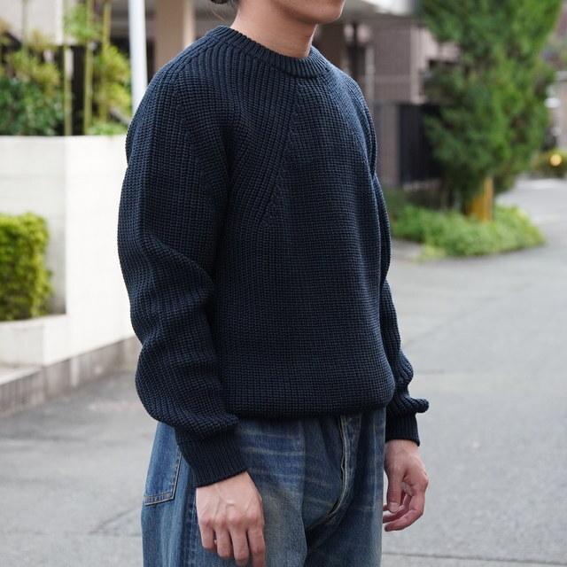 y25AWzBATONER(ogi\) / SIGNATURE CREWNECK KNIT - DARK GREEN~NAVY, CHARCOAL BLUE, BLACK- #BN-25FM-038(2)