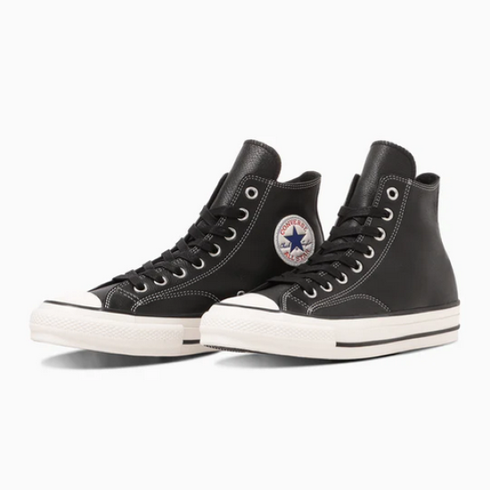 y25AWzCONVERSE ADDICT(Ro[X AfBNg) / CHUCK TAYLOR LEATHER HI -BLACK- #33900010(2)