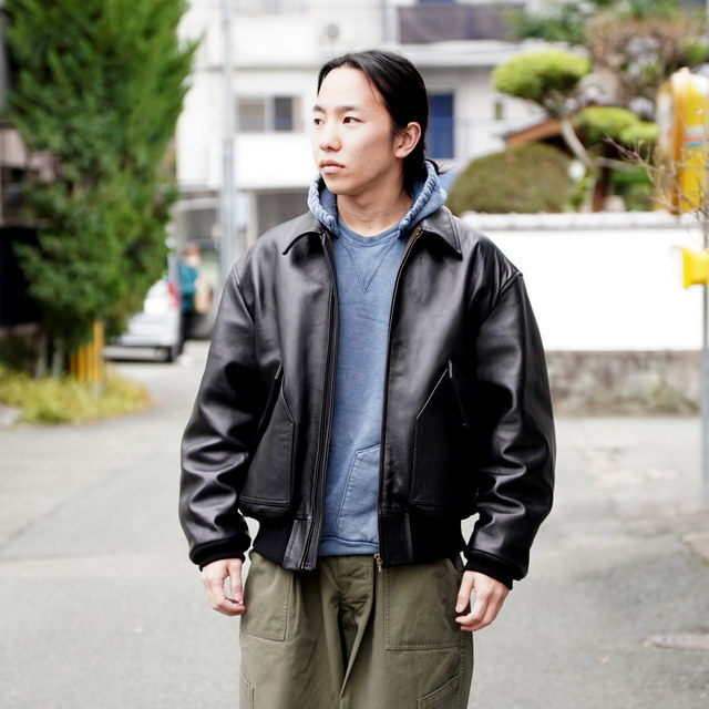 �y26SS�z A.PRESSE(�A �v���b�Z) / Leather CWU-45 Flight Jacket -BLACK- #26SAP-01-03(2)