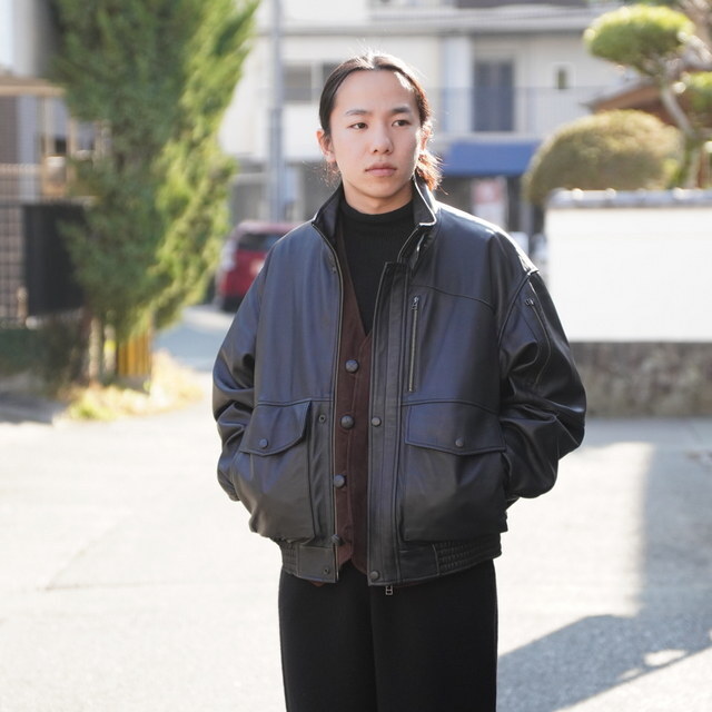 �y26SS�zCCU(�V�[�V�[���[)/ BOMBER JACKET -BLACK- #SH-45-C-SHEEP-5(2)