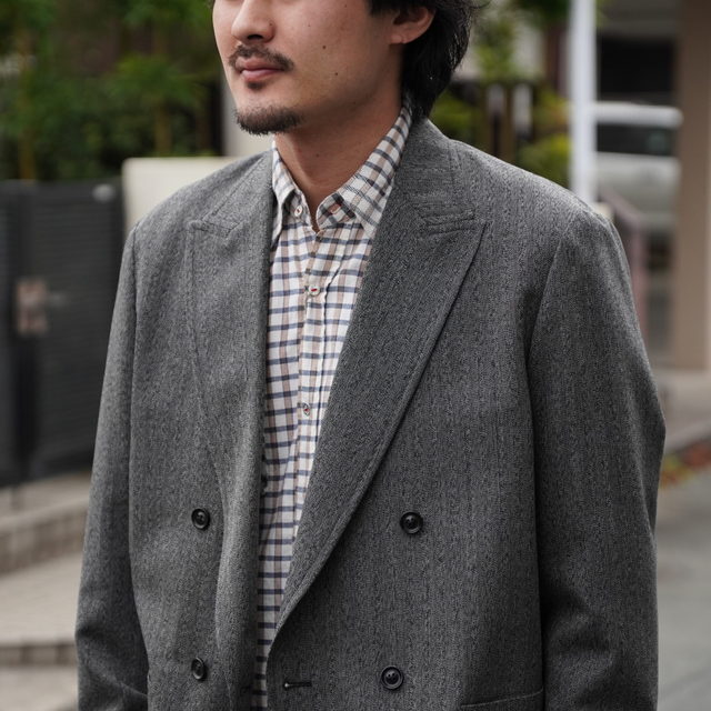 ULTERIOR(�A���e���A) / WOOL WASHI HERRINGBONE DB JKT  -DEEP NAVY- #UJK26-LA227-A(2)