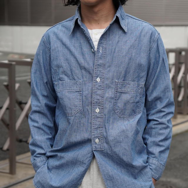 �y26SS�zBOWWOW(�o�E���E) / HERITAGE CHAMBRAY SHIRT AGED -INDIGO- #BW261-HCS(2)