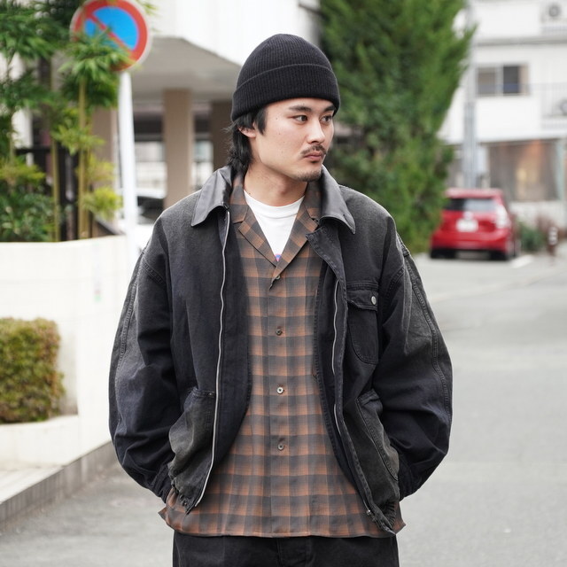 �y26SS�zssstein(�V���^�C��) / SULFUR DYED OXFORD VINTAGE JACKET -BLACK- #ST1387(2)