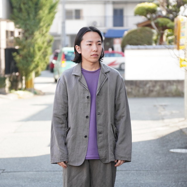 ULTERIOR(�A���e���A) / WASHED C/L CORKSCREW JKT , WASHED C/L CORKSCREW DRAWSTRING PANTS�ySET UP�z-KHAKI GREY- #UJK29-LA235-B(2)
