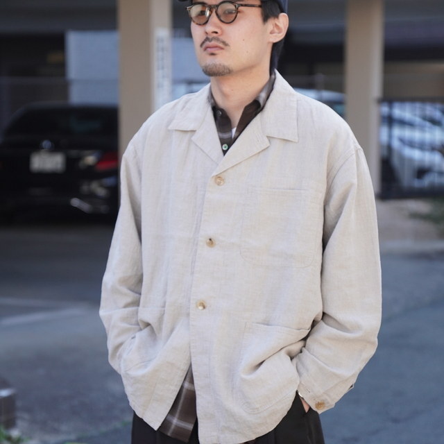 �y26SS�zHERILL(�w����)/ Linen P41 Coverall Jacket -NATURAL- #26-011-HL-8210-10(2)