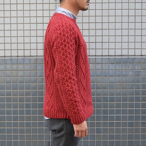 SATURDAYS SURF NYC(T^f[YT[t NYC) Keith Cable Knit -Brick- (3)