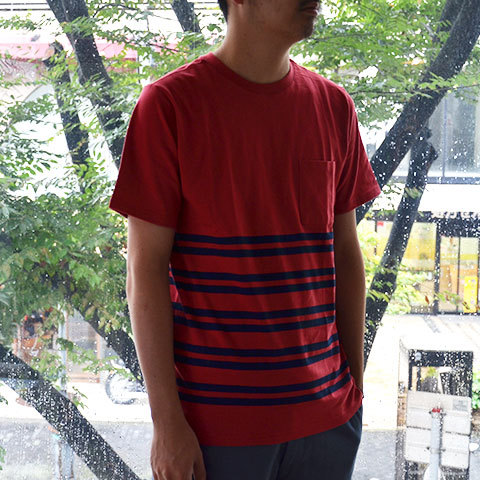 【30% off sale】SATURDAYS SURF NYC(サタデーズサーフ NYC) Randall City Stripe CUT AND SEW -RED- (3)