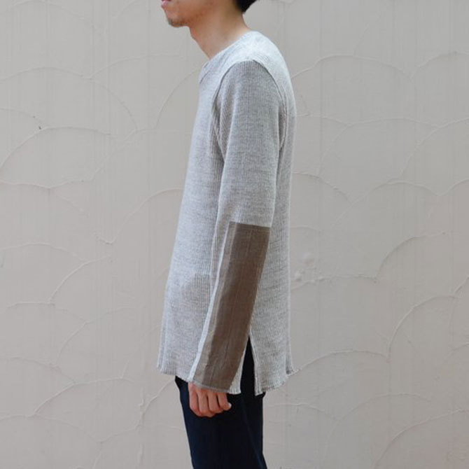 Honor gathering(Ii[MUO) LONG SLEEVE  MIX SLAB COTTON KNIT-MIX BEIGE(3)