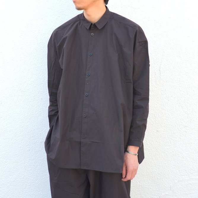 toogood(gD[Obh) / THE DRAUGHTSMAN LONG COTTON PERCALE SHIRT -SOOT-(3)