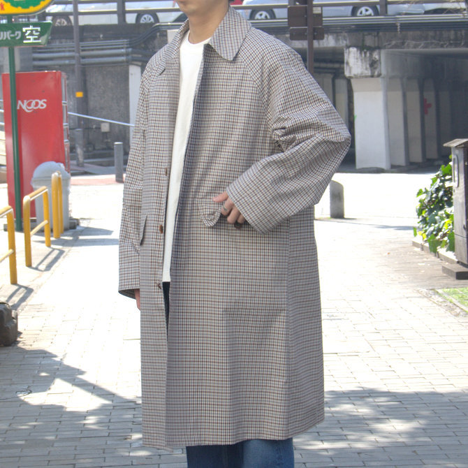 y19 SSz AURALEE(I[[)/ FINX WEATHER CLOTH CHECK COAT-IVORY CHECK #A9SC01WC(3)