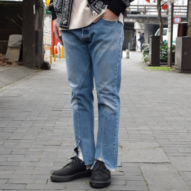 メンズold park slit jeans スリットジーンズ