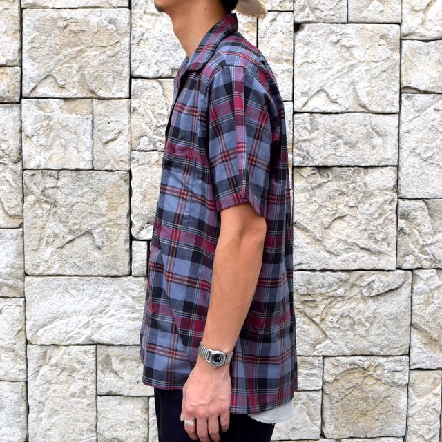 INDIVIDUALIZED SHIRTS(CfBrWACYhVc)/ Linen Camp Collar Shirt S/S (AthleticFit) -GRAY CHECK-#IS1911200(3)