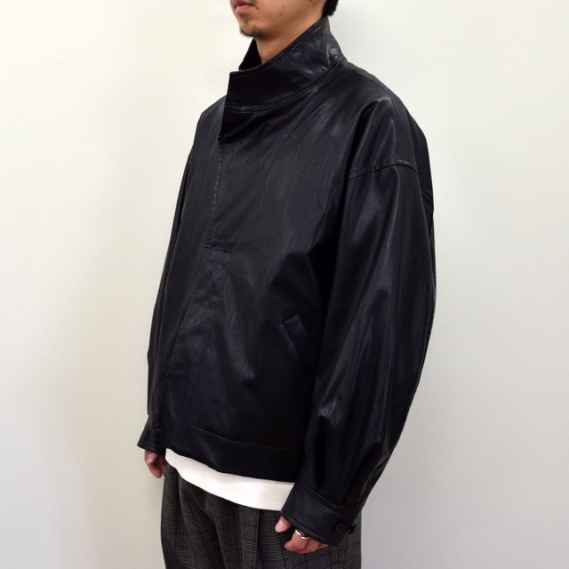 stein(シュタイン)/ OVER SLEEVE FAKE LEATHER JACKET -BLACK- #ST-180 