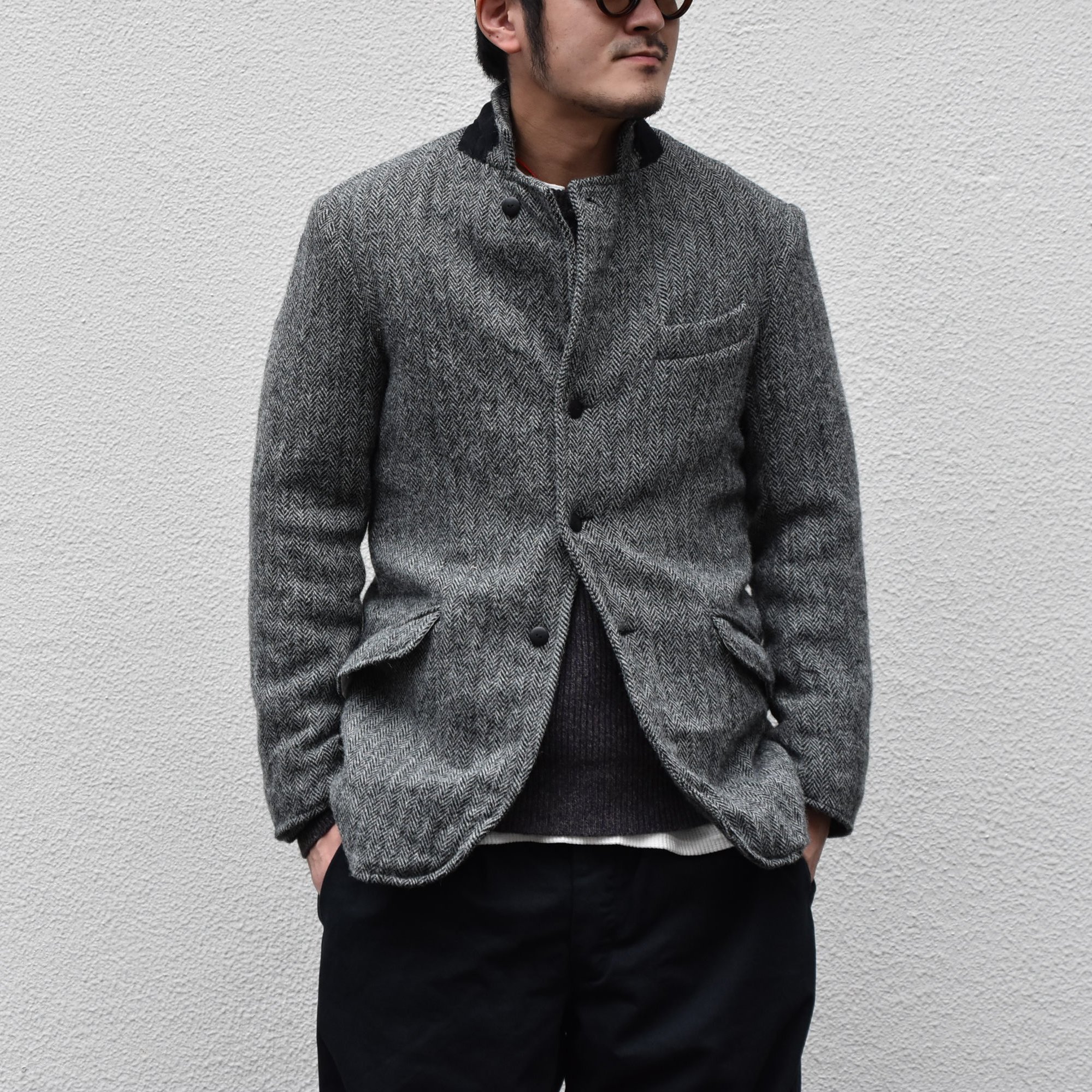 Chez Vidalenc (VFB_N)/ HARRIS TWEED JACKET-GRAY- #JK01(3)