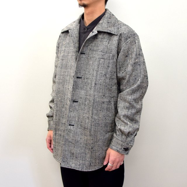 山内 (やまうち)/ Dead Stock Silk Wool Shirt Jacket -HERRINBONE ...