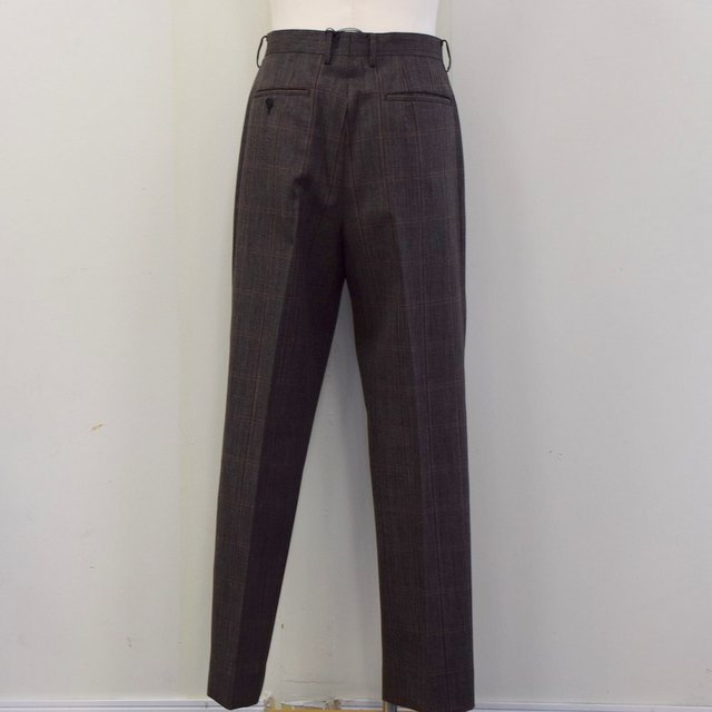 BLUEFACED WOOL CHECK WIDE SLACKS