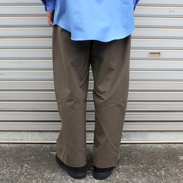 STUDIO NICHOLSON(X^WIjR\)/ PEACHED COTTON TWILL VOLUME PLEAT PANTS -ARMY GREEN- #SNM-351-GR(3)