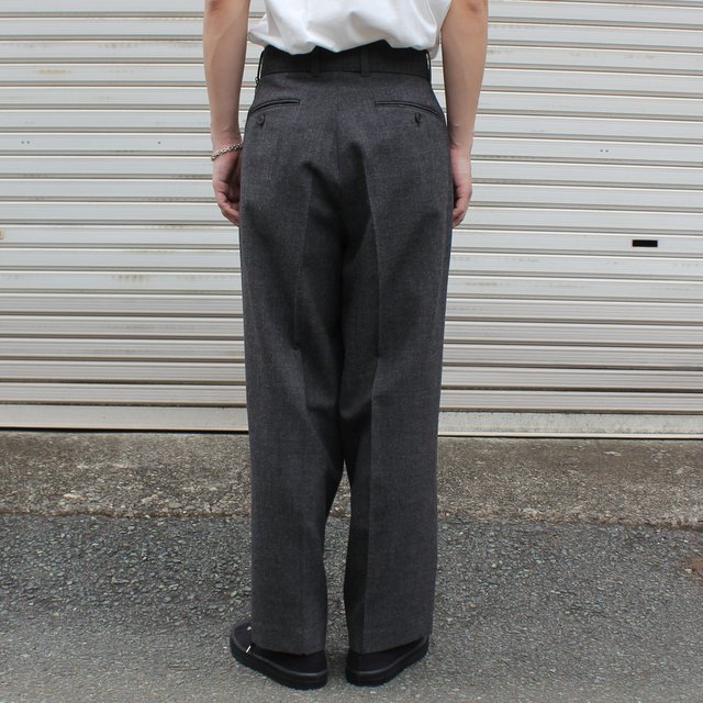 stein(V^C)/ BELTED WIDE STRAIGHT TROUSERS -CHARCOAL- #ST283(3)