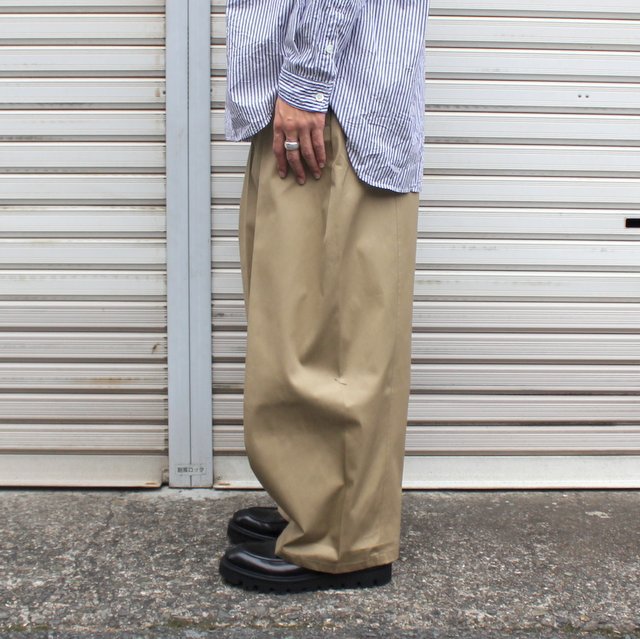 激安通販 sage nation box pleat trouser navy M/L スラックス