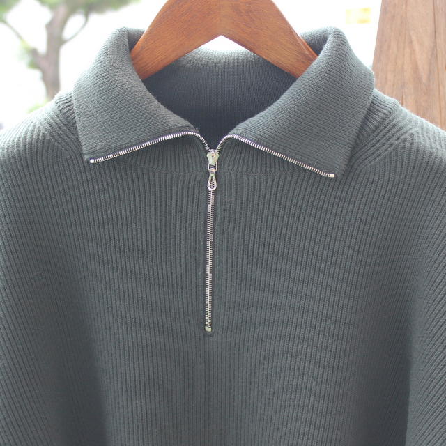 Graphpaper (グラフペーパー)/ High Density High Neck Zip Knit -D