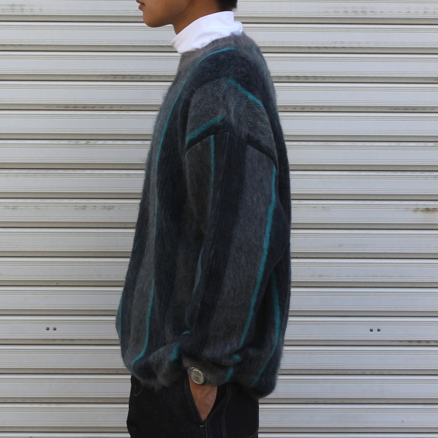 stein(シュタイン)/ MOHAIR STRIPE KNIT LS -GRAY×NAVY- #ST455 