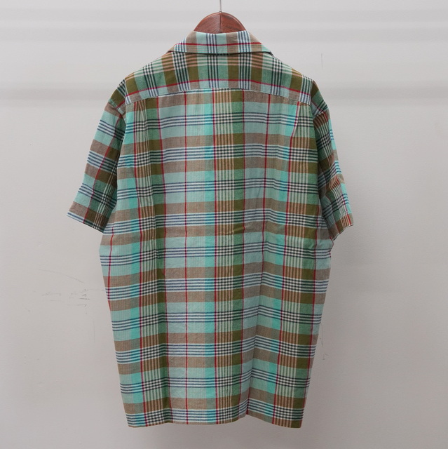 D.C.WHITE (ディーシーホワイト) / マドラスチェックオープンカラーシャツ -GREEN- #D231665(3)