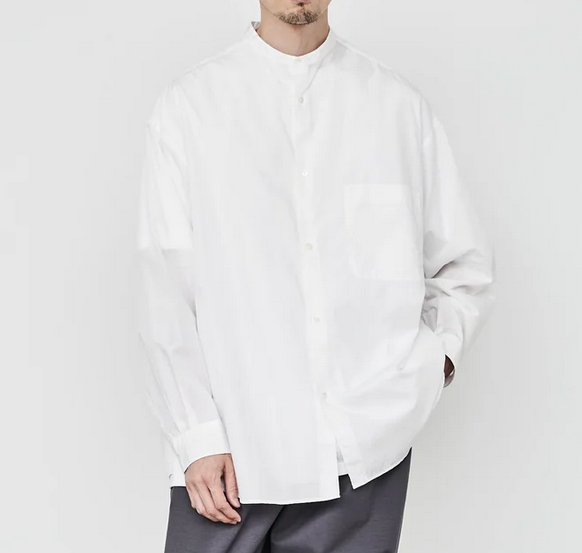 Graphpaper (グラフペーパー)/ BROAD L/S OVERSIZED BAND COLLAR SHIRT -2Color- #GM231-50081B(3)