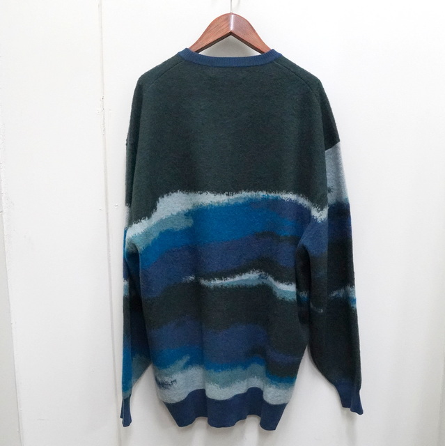 Graphpaper (グラフペーパー)/ Jacquard Crew Neck Knit -DEEP FOREST- #GU233-80281(3)