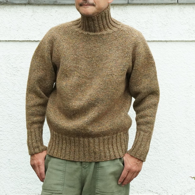 Slopeslow(スロープスロウ)/yoke top turtle neck sweater(yak/lambs multi ply) #1233006(3)