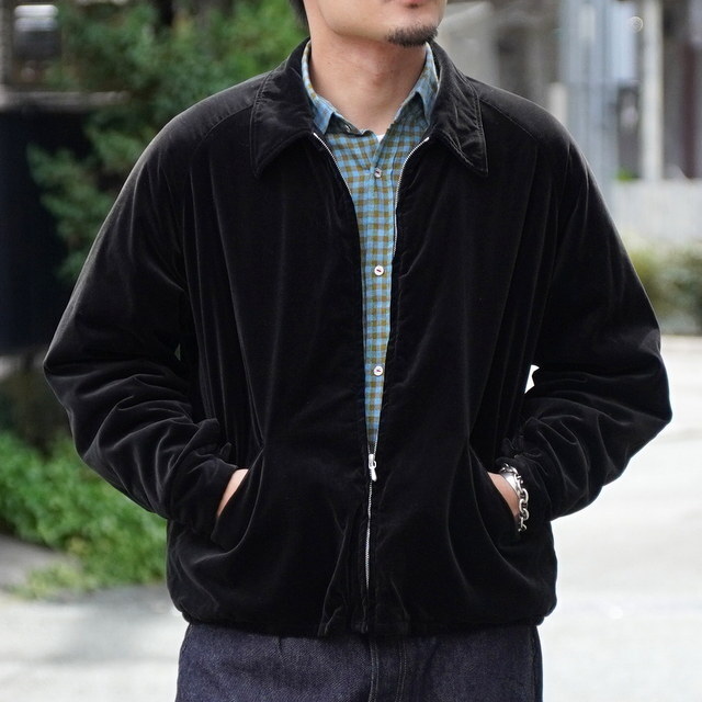 y25AWz A.PRESSE(A vbZ)/ Vintage Souvenir Velour Jacket -BLACK- #25AAP-01-22(3)