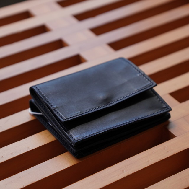 GUIDI(OCfB) / PRESSED KANGAROO DOUBLE WALLET -BLACK- (3)