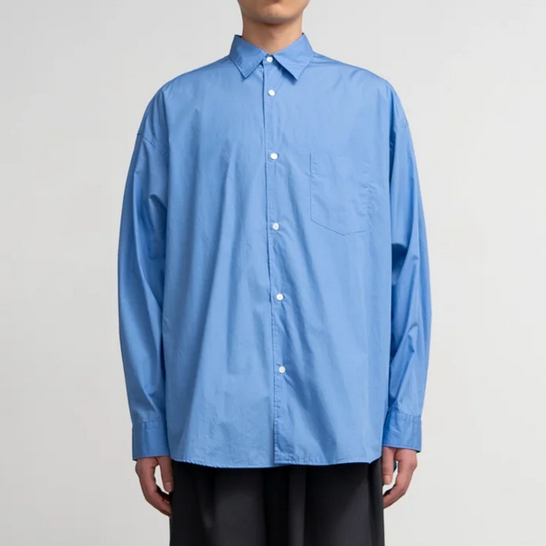 y25AWzGraphpaper (Oty[p[)/ Broad L/S Oversized Regular Collar Shirts -BLUE,C.GRAY- #GM253-50001B(3)