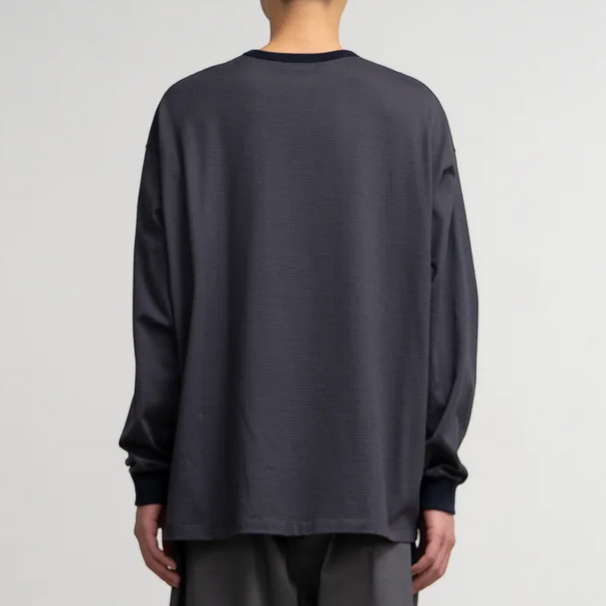 y25AWzGraphpaper (Oty[p[)/ Narrow Border L/S Tee -NAVY~GRY- #GU253-70121B(3)