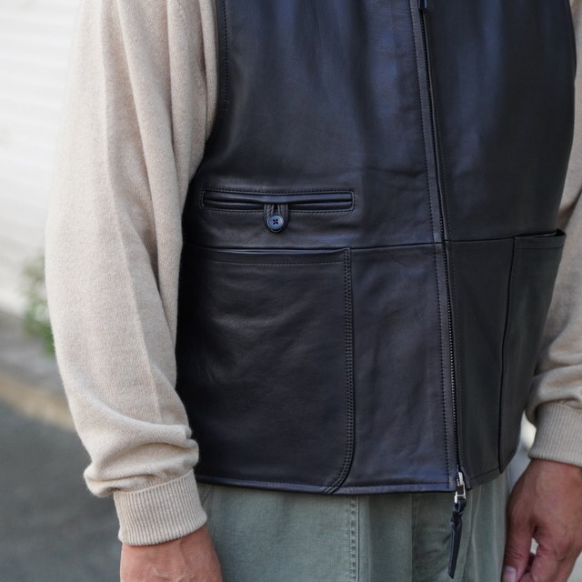 y25AWzCCU(V[V[[)/ WORK VEST -BLACK- #V-09-C-COW-4(3)