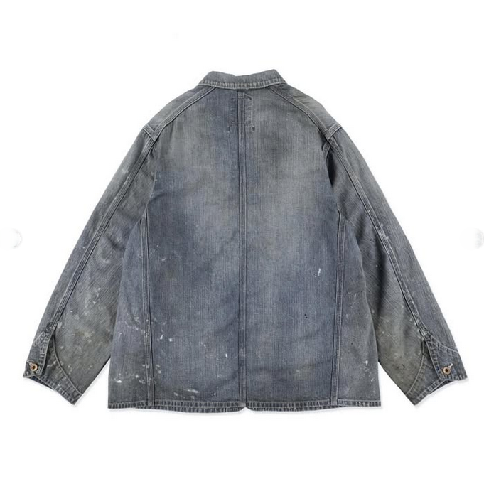 BOWWOW(oEE)/PAINT-STAINED ENGINEER'S COVERALL -AGED INDIGO- #BW252-PSEC(3)