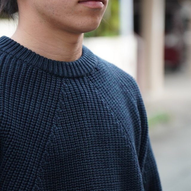 y25AWzBATONER(ogi\) / SIGNATURE CREWNECK KNIT - DARK GREEN~NAVY, CHARCOAL BLUE, BLACK- #BN-25FM-038(3)