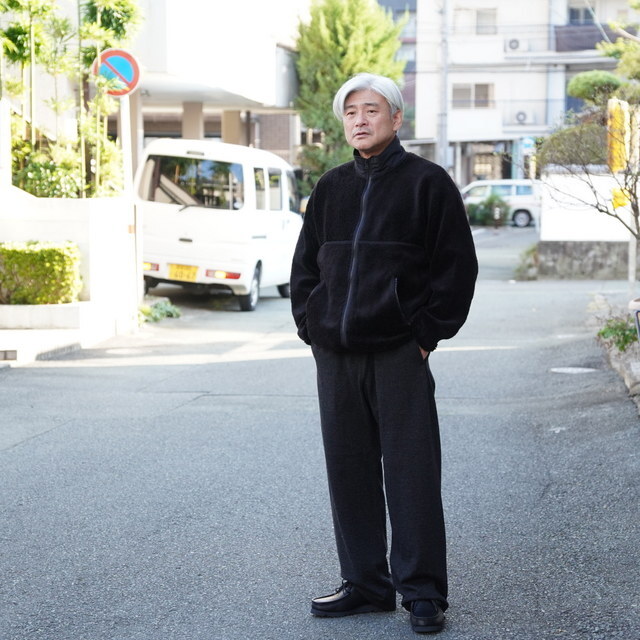 y25AWzGraphpaper (Oty[p[)/WOOL BOA ZIP-UP BLOUSON  -BLACK,GREEN- #GM253-30474(3)