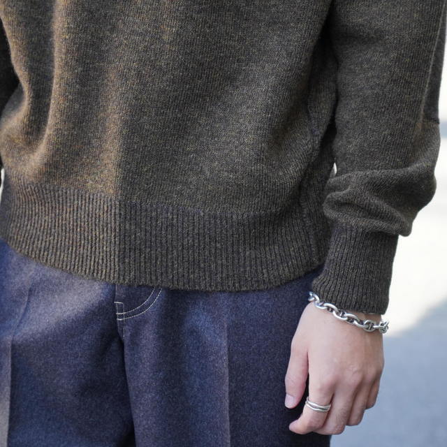 �y25AW�zMAATEE&SONS(�}�[�e�B�[�A���h�T���Y)/ ����݋N��SWEATER -CHACOAL,MIX KHAKI- #MT5303-0123(3)