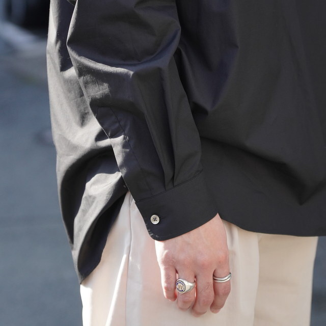 [26SS] ssstein(�V���^�C��) / SUVIN COTTON OVERSIZED SKIPPER SHIRT -BLACK- #ST1496(3)