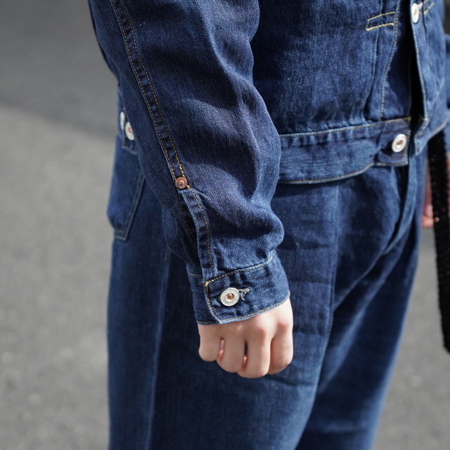 �y26SS�zHERILL(�w����)/ LINEN DENIM XXJACKET -VINTAGEWORN- #26-011-HL-814010(3)