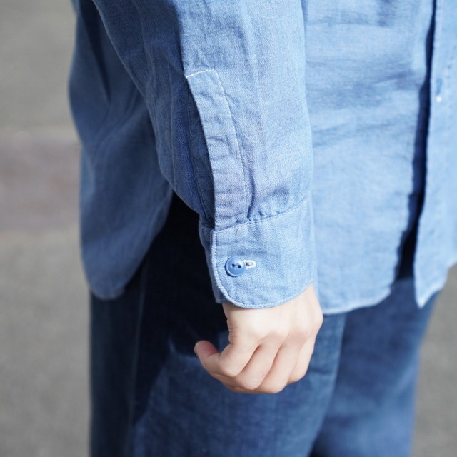�y26SS�zHERILL(�w����)/ CHAMBRAY WORKSHIRT -INDIGO- #26-030-HL-801010(3)