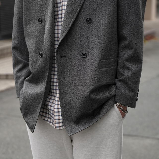 ULTERIOR(�A���e���A) / WOOL WASHI HERRINGBONE DB JKT  -DEEP NAVY- #UJK26-LA227-A(3)