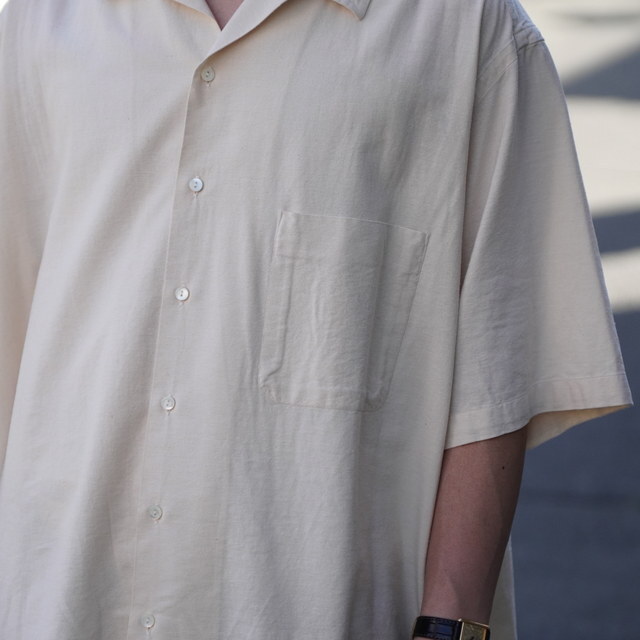 �y26SS�zHERILL(�w����)/ Silk cotton nep Opencollar shirts -2color- #26-050-HL-8080(3)