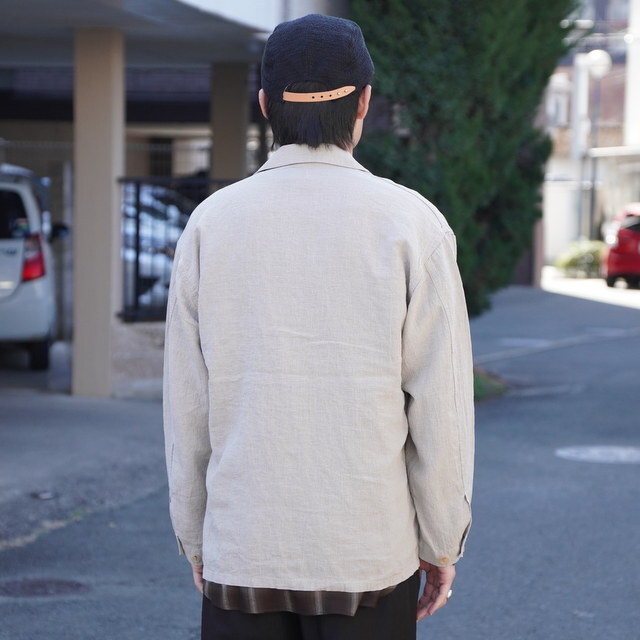 �y26SS�zHERILL(�w����)/ Linen P41 Coverall Jacket -NATURAL- #26-011-HL-8210-10(3)