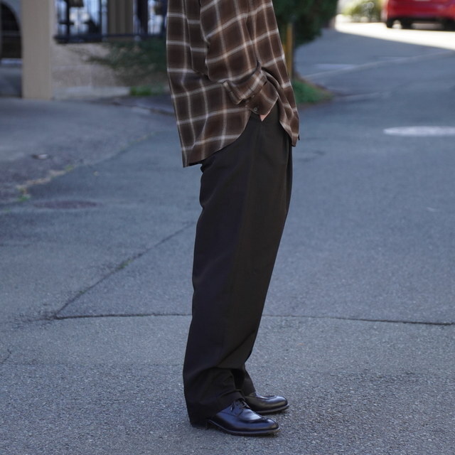 �y26SS�zssstein(�V���^�C��)/ WOOL SILK WIDE EASY TROUSERS -DARK CHARCOAL- #ST1450(3)